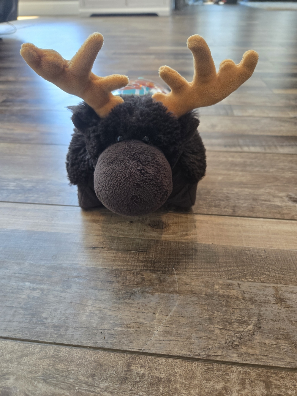 Plush Moose Nightlight Pillow - Brown with Yellow Antlers - Picture 5 of 10